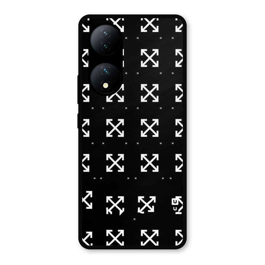 Cross Arrow Black Metal Back Case for Vivo Y100a