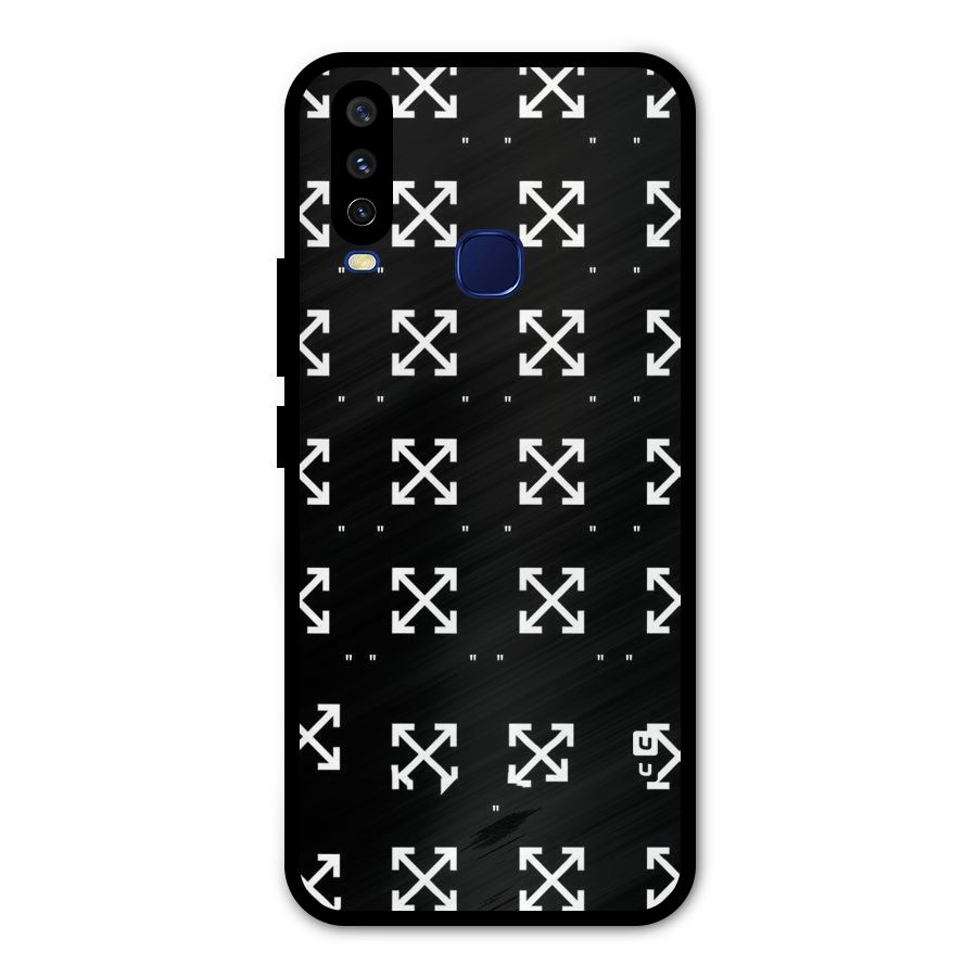 Cross Arrow Black Metal Back Case for Vivo Y15
