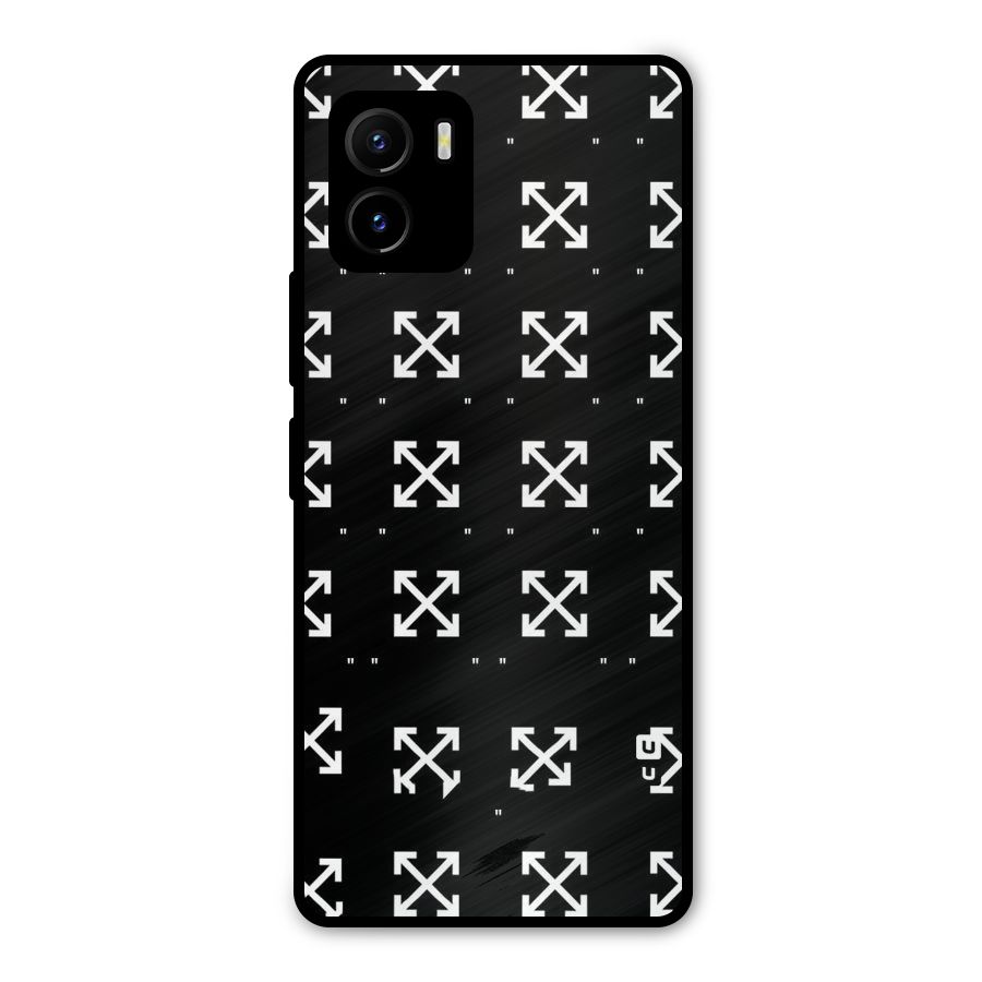 Cross Arrow Black Metal Back Case for Vivo Y15s