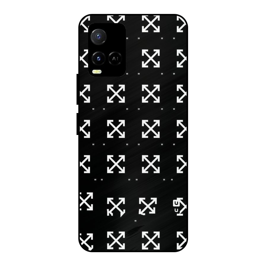 Cross Arrow Black Metal Back Case for Vivo Y21