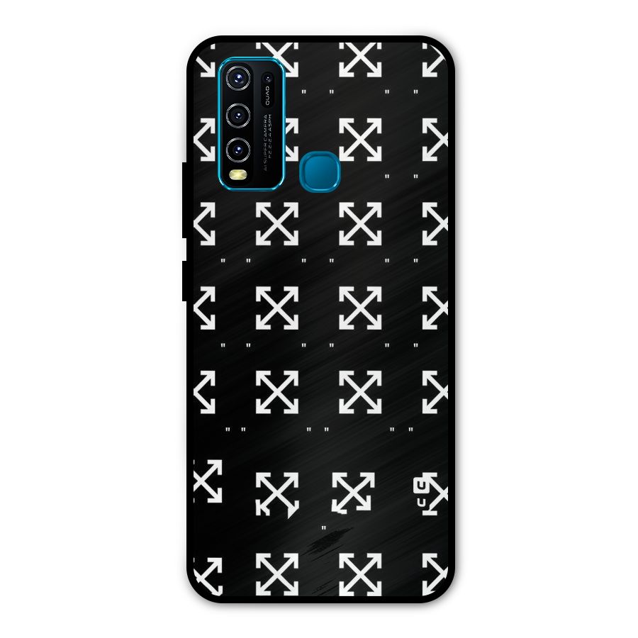 Cross Arrow Black Metal Back Case for Vivo Y30