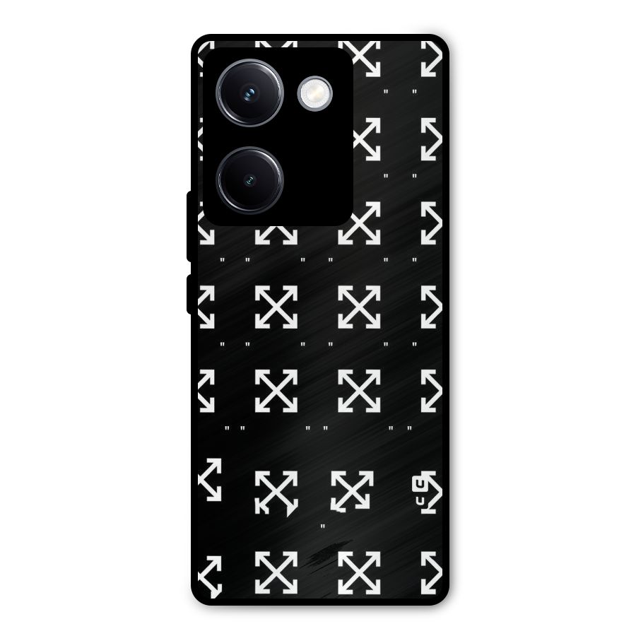 Cross Arrow Black Metal Back Case for Vivo Y300 Plus