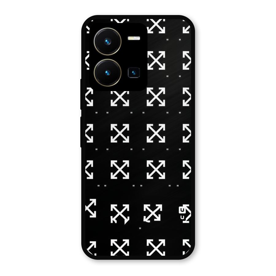 Cross Arrow Black Metal Back Case for Vivo Y35