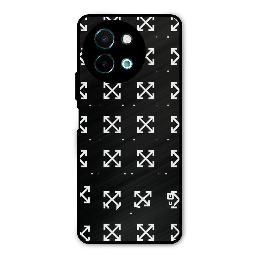 Cross Arrow Black Metal Back Case for Vivo Y58