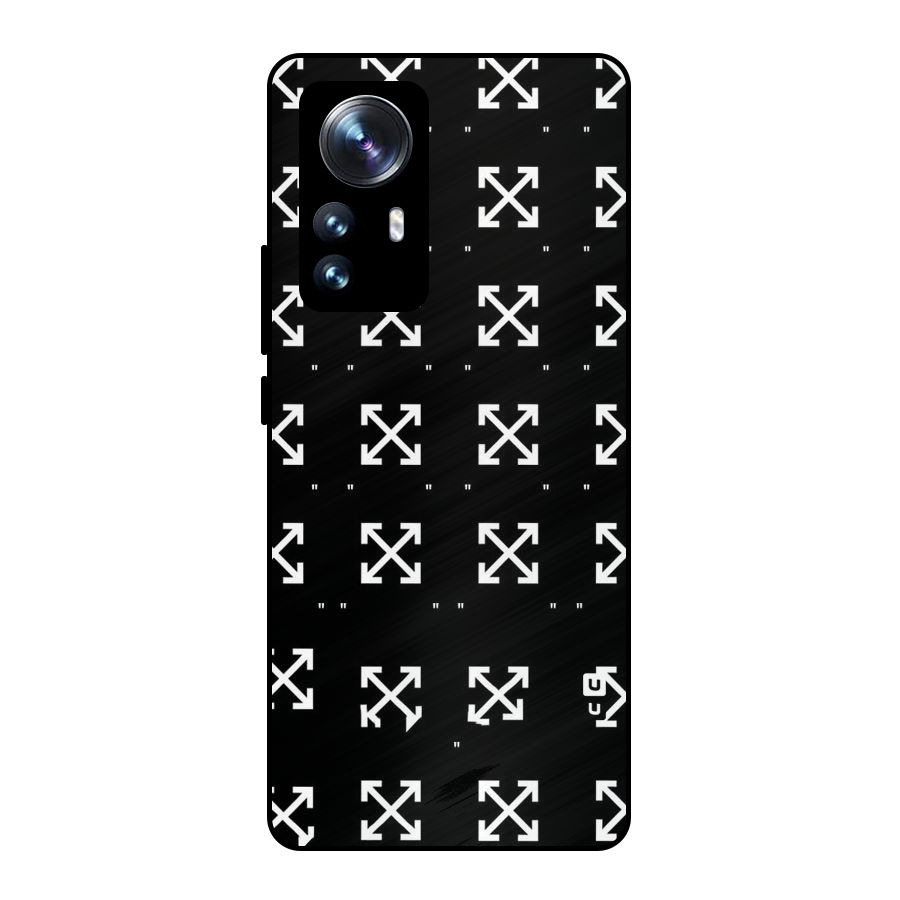 Cross Arrow Black Metal Back Case for Xiaomi 12 Pro