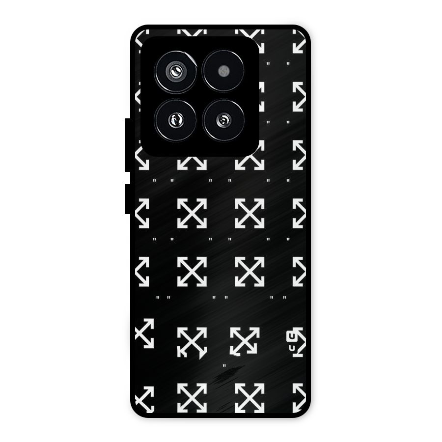 Cross Arrow Black Metal Back Case for Xiaomi 14 Pro