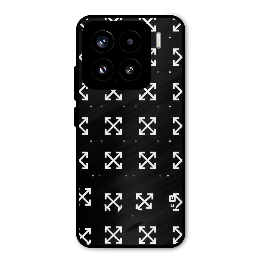 Cross Arrow Black Metal Back Case for Xiaomi 15