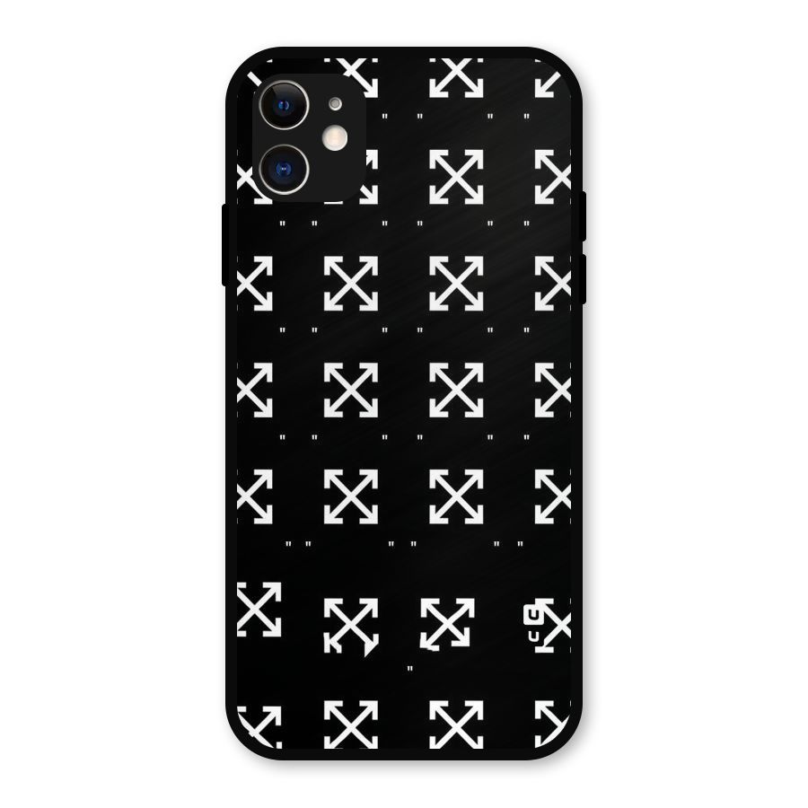 Cross Arrow Black Metal Back Case for iPhone 11
