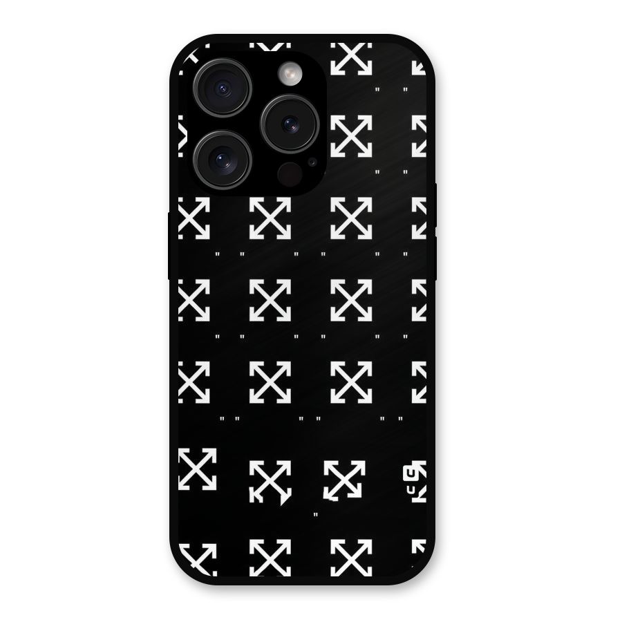 Cross Arrow Black Metal Back Case for iPhone 15 Pro
