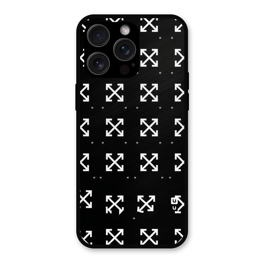 Cross Arrow Black Metal Back Case for iPhone 15 Pro Max