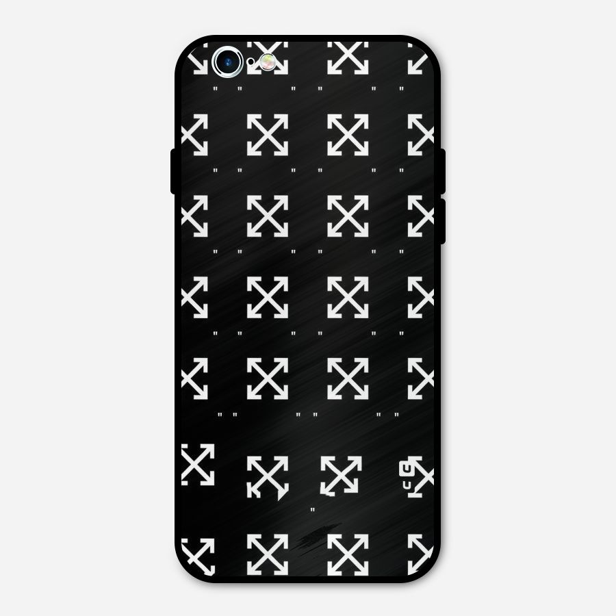 Cross Arrow Black Metal Back Case for iPhone 6 6s