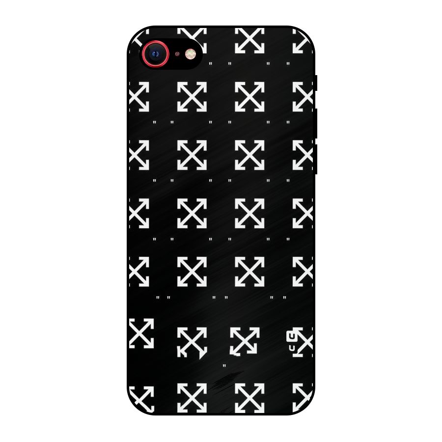 Cross Arrow Black Metal Back Case for iPhone SE 2022