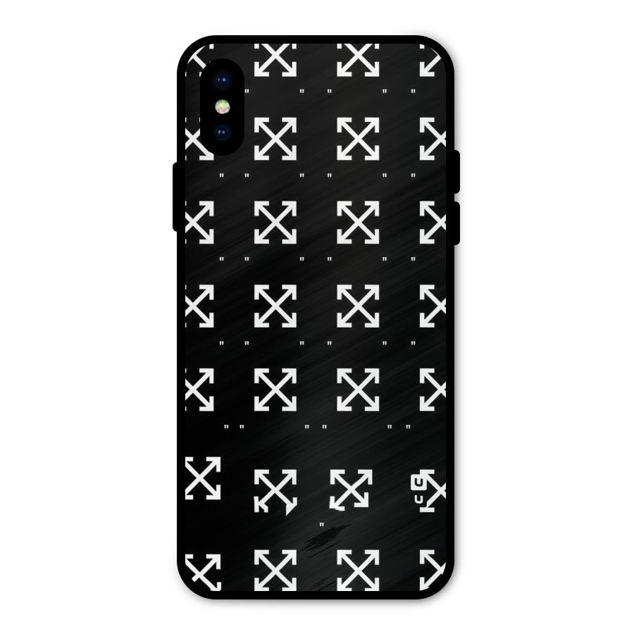 Cross Arrow Black Metal Back Case for iPhone XS