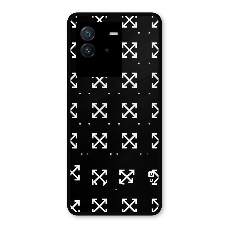 Cross Arrow Black Metal Back Case for iQOO Neo 6 5G