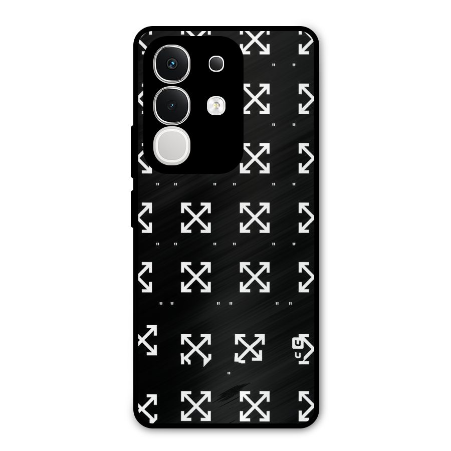 Cross Arrow Black Metal Back Case for iQOO Z10x