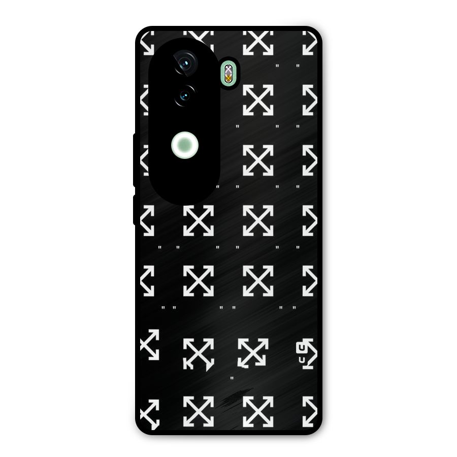 Cross Arrow Black Metal Back Case for iQOO Z9s
