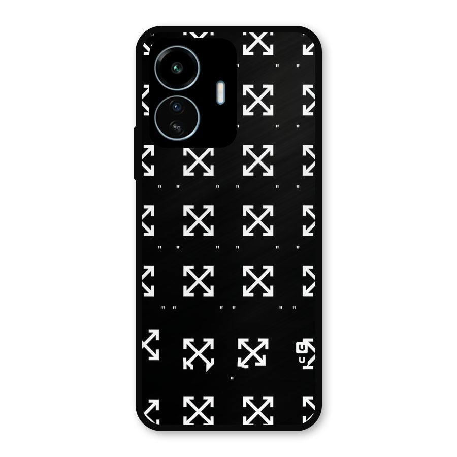 Cross Arrow Black Metal Back Case for vivo iQOO Z6 Lite 5G