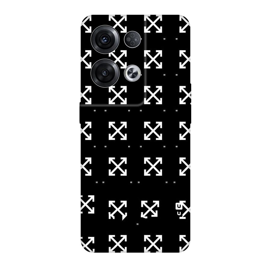 Cross Arrow Black Original Polycarbonate Back Case for Oppo Reno8 Pro 5G