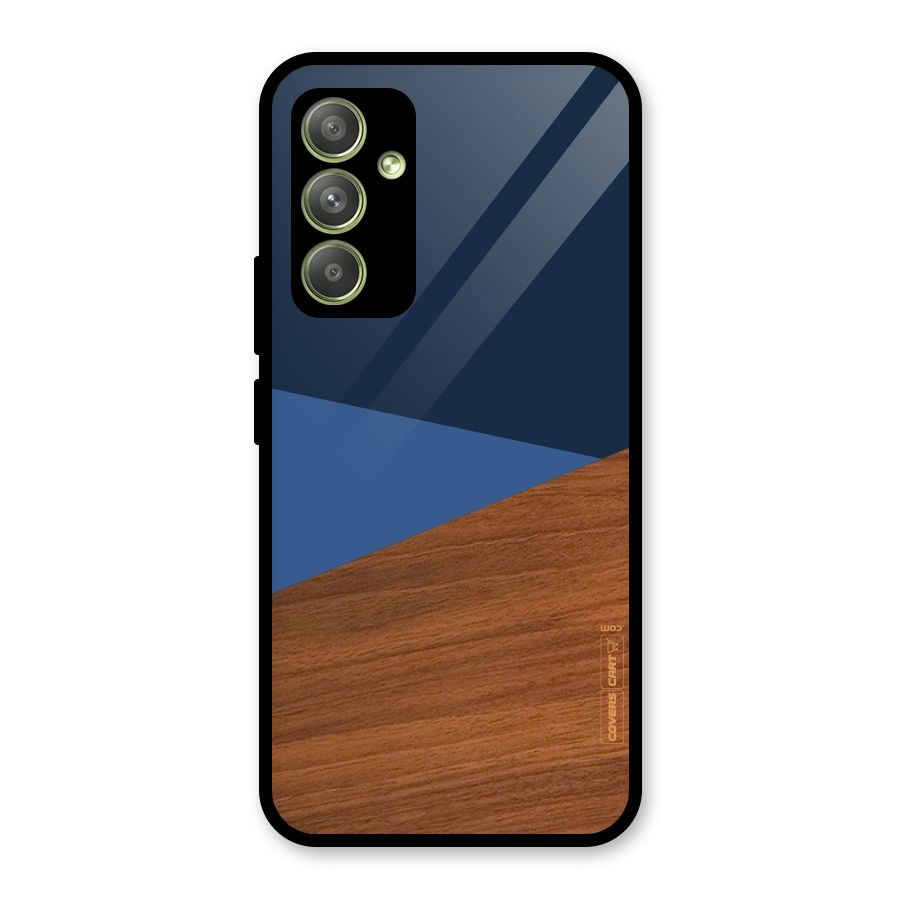 Crossed Lines Pattern Glass Back Case for Galaxy A54
