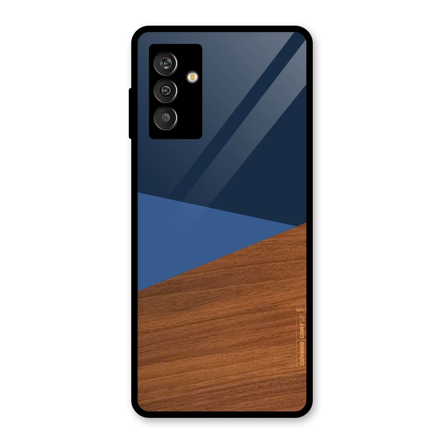 Crossed Lines Pattern Glass Back Case for Galaxy M13