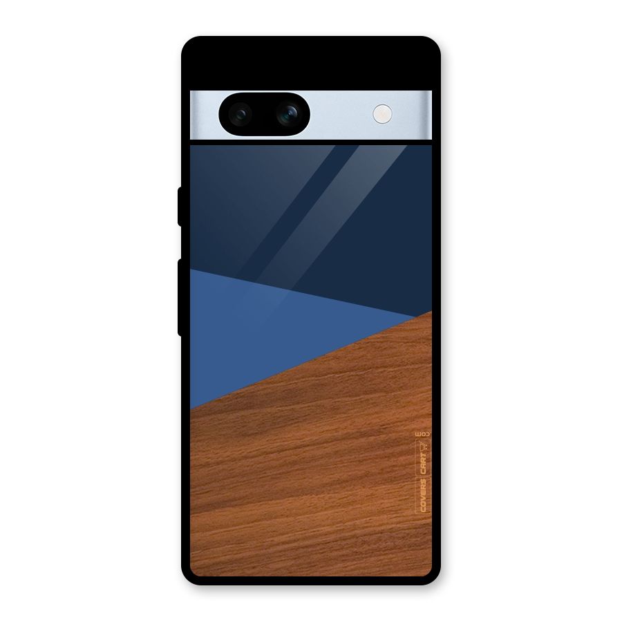 Crossed Lines Pattern Glass Back Case for Google Pixel 7a