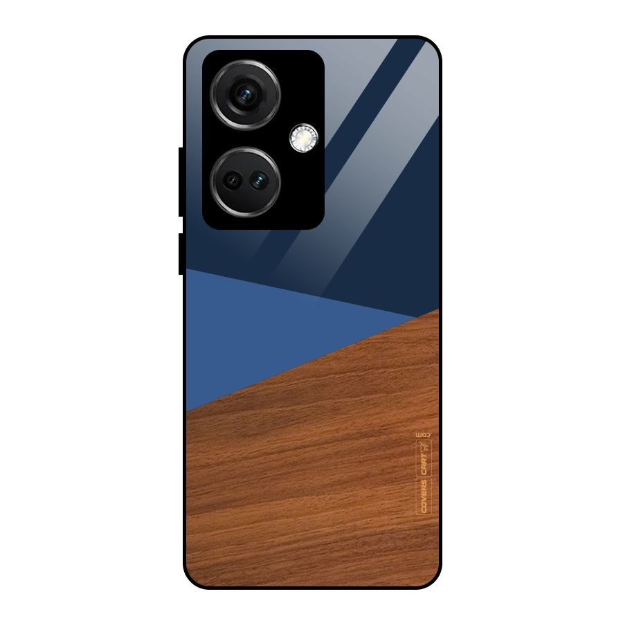 Crossed Lines Pattern Glass Back Case for OnePlus Nord CE 3 5G