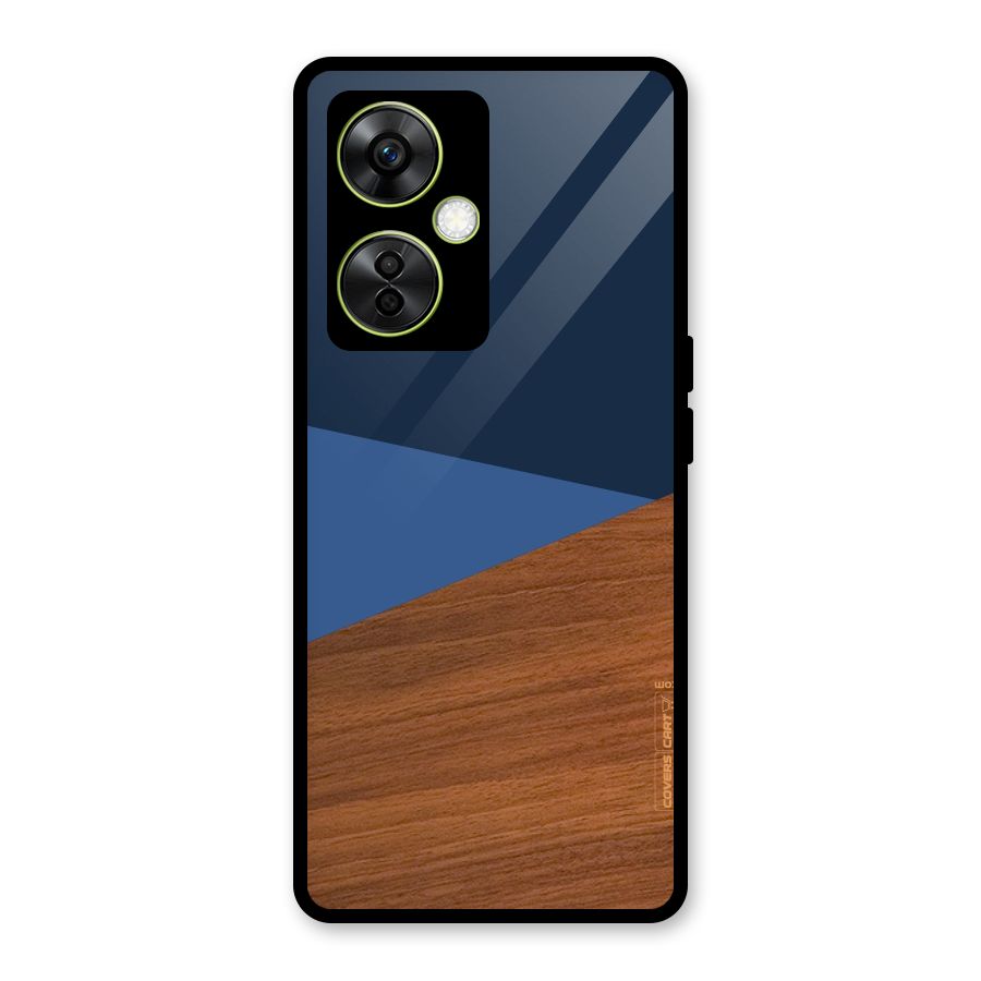 Crossed Lines Pattern Glass Back Case for OnePlus Nord CE 3 Lite