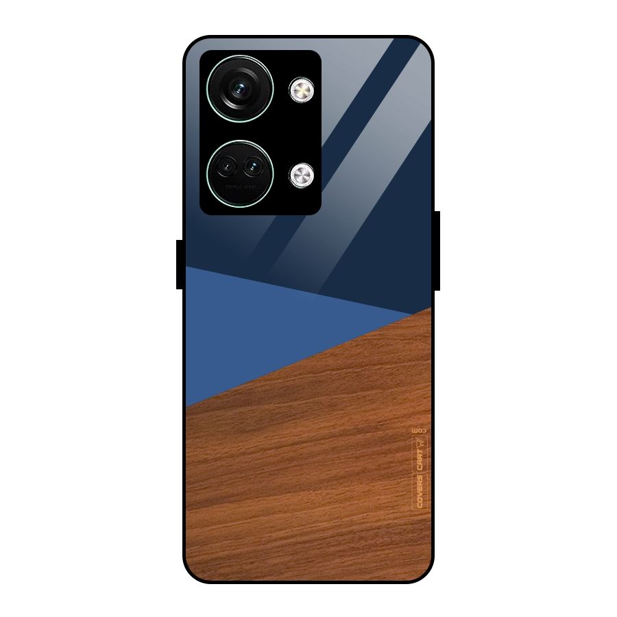 Crossed Lines Pattern Glass Back Case for Oneplus Nord 3