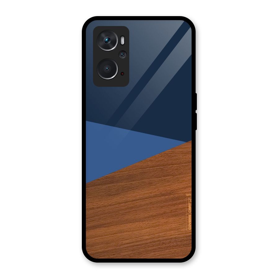 Crossed Lines Pattern Glass Back Case for Oppo K10 4G
