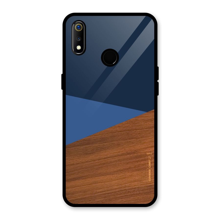 Crossed Lines Pattern Glass Back Case for Realme 3i