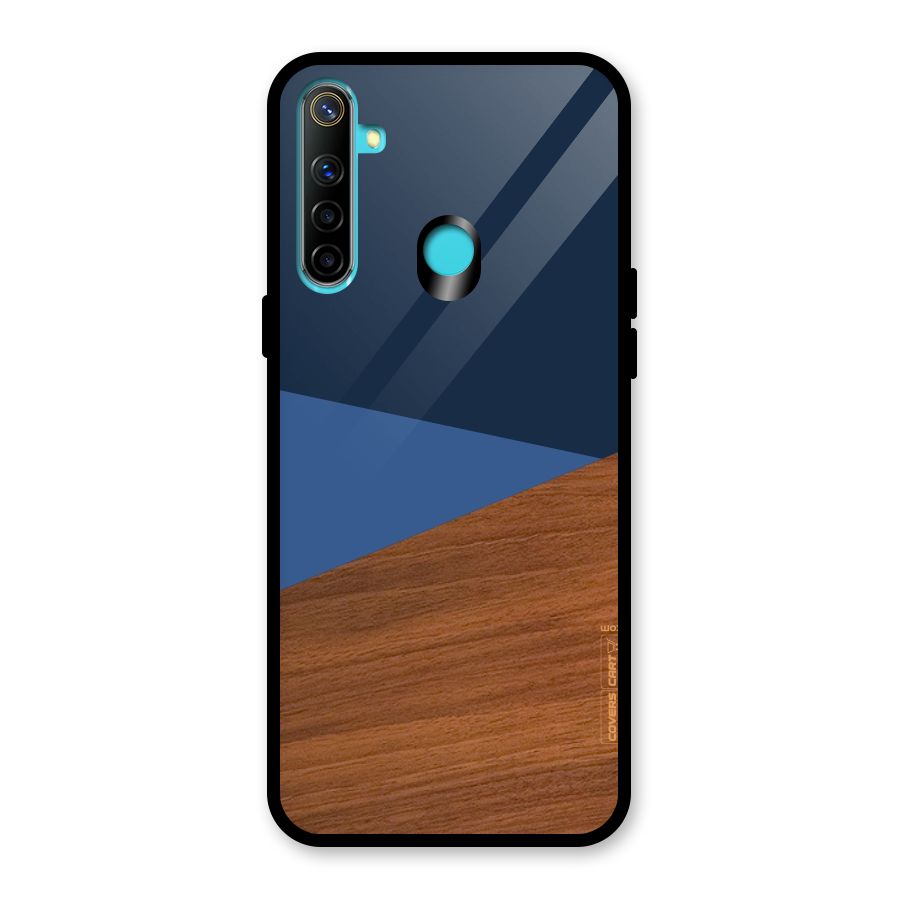 Crossed Lines Pattern Glass Back Case for Realme 5