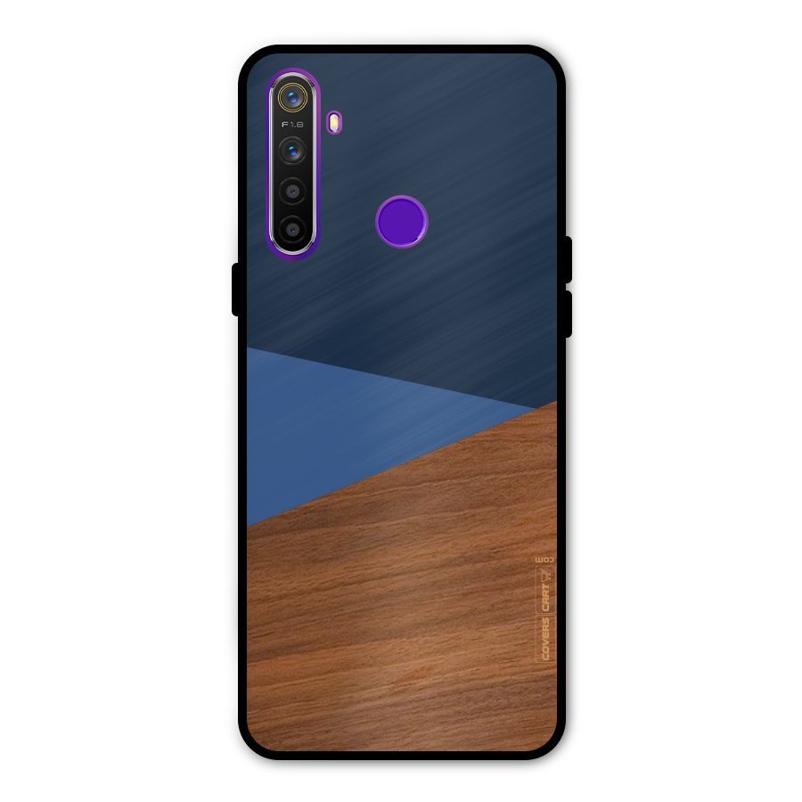 Crossed Lines Pattern Glass Back Case for Realme 5s