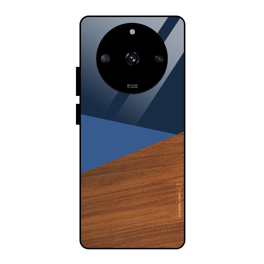 Crossed Lines Pattern Glass Back Case for Realme Narzo 60 5G