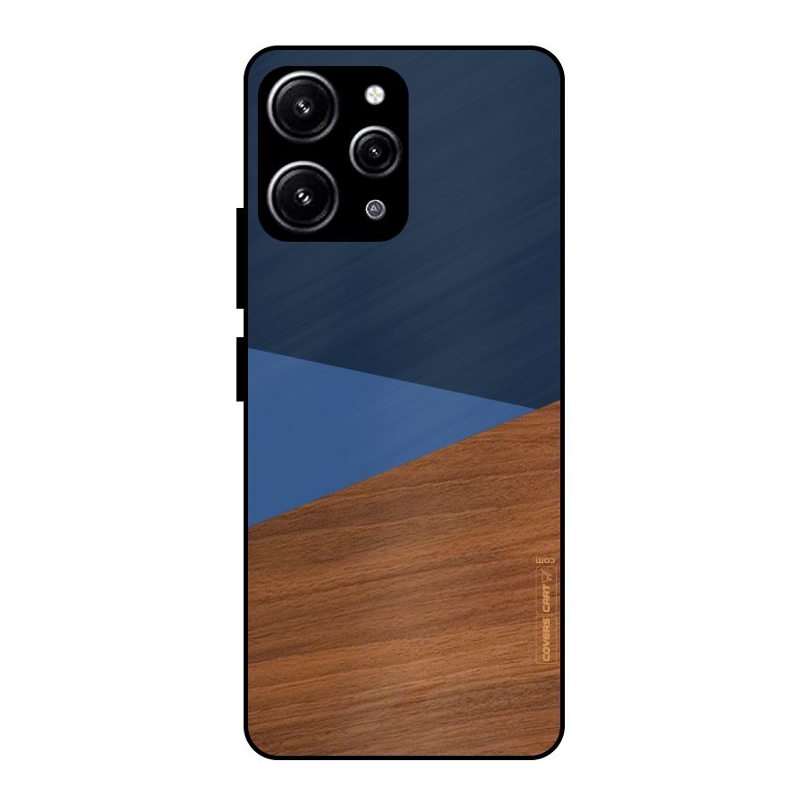 Crossed Lines Pattern Glass Back Case for Redmi 12 4G