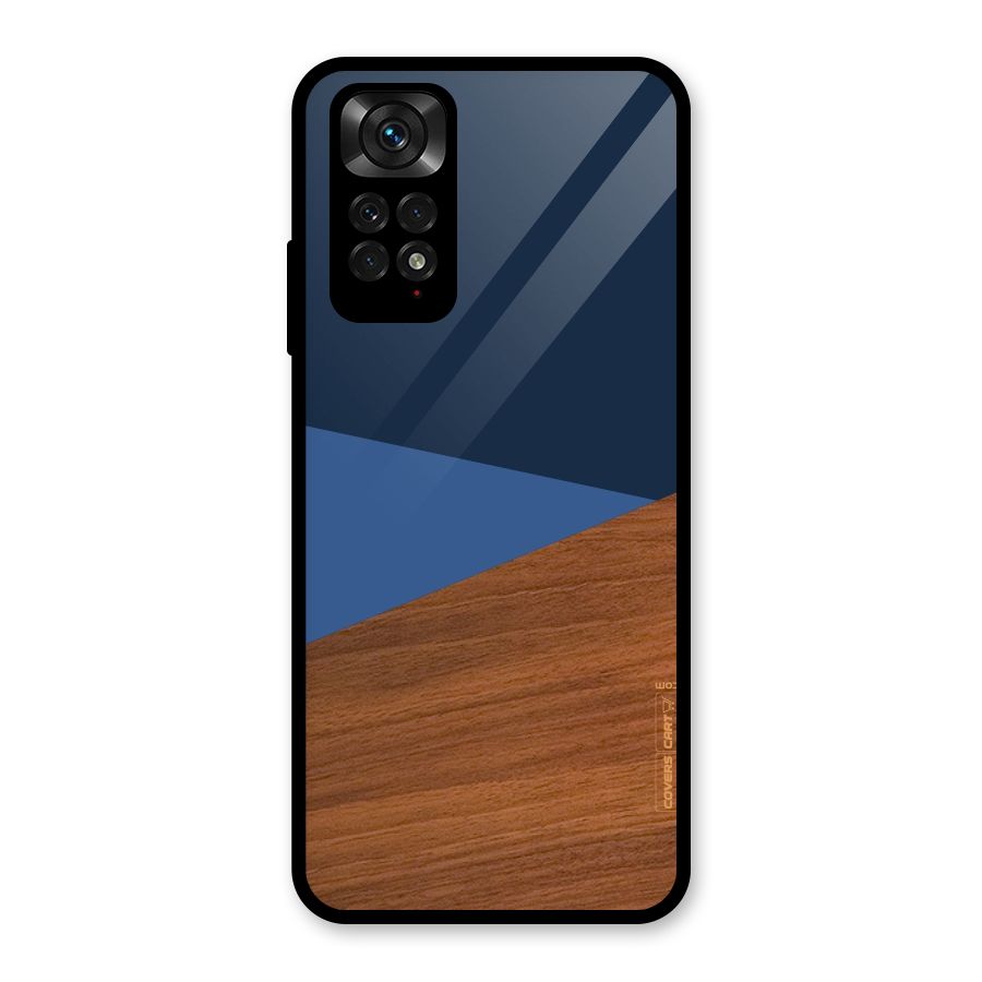 Crossed Lines Pattern Glass Back Case for Redmi Note 11S