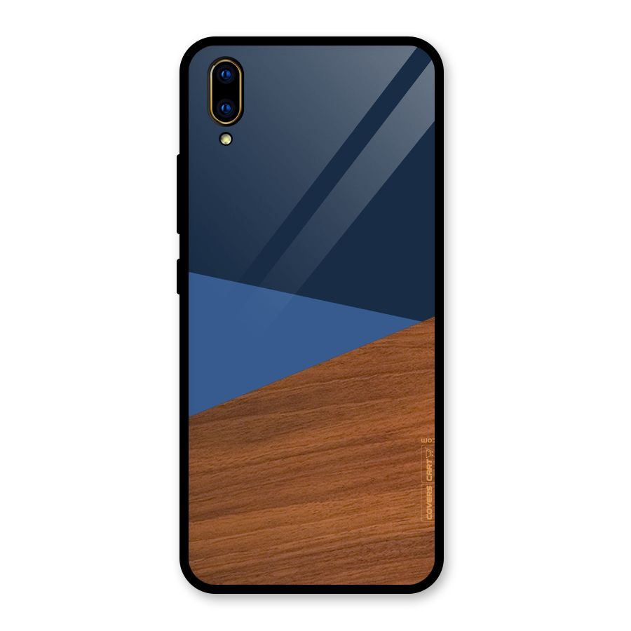 Crossed Lines Pattern Glass Back Case for Vivo V11 Pro