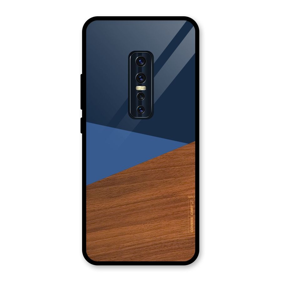 Crossed Lines Pattern Glass Back Case for Vivo V17 Pro