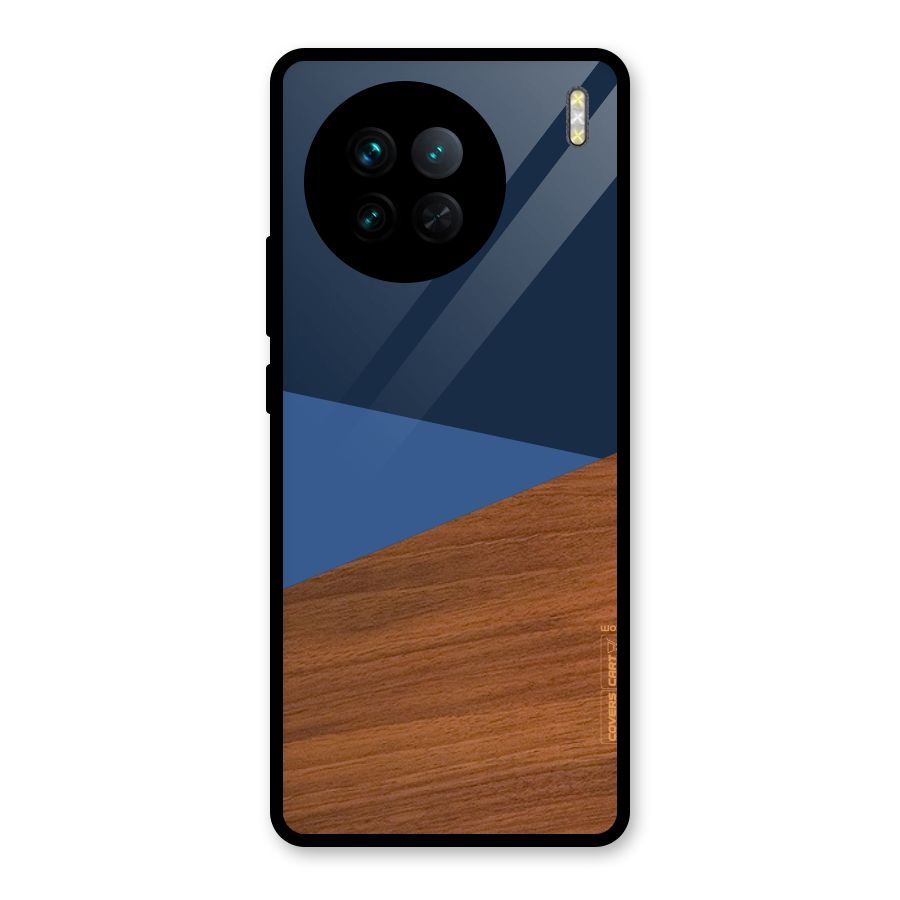 Crossed Lines Pattern Glass Back Case for Vivo X90
