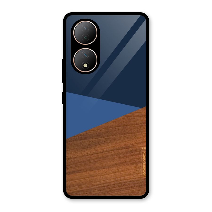 Crossed Lines Pattern Glass Back Case for Vivo Y100A