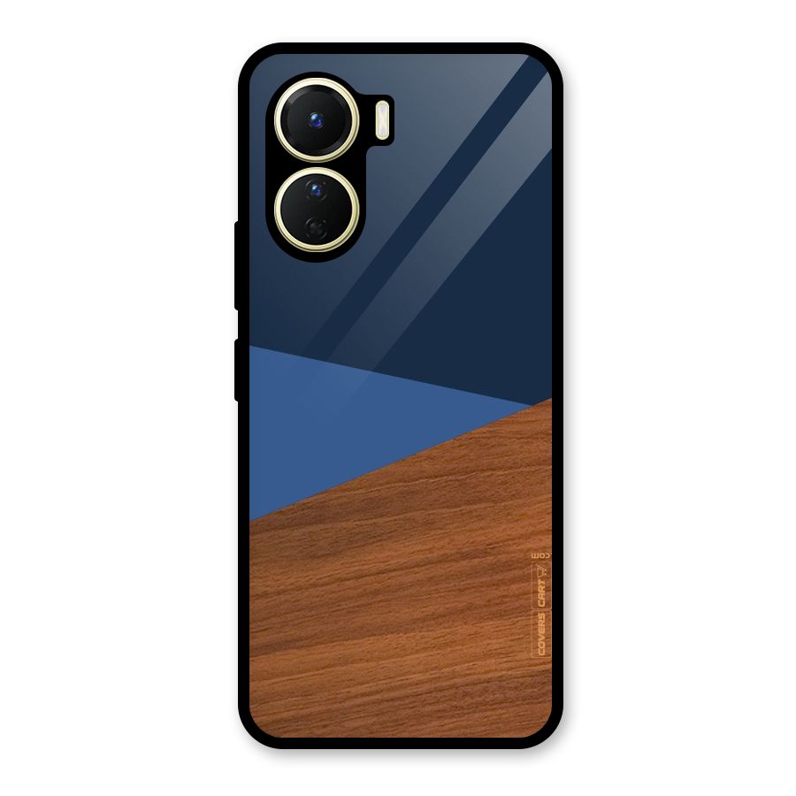 Crossed Lines Pattern Glass Back Case for Vivo Y16