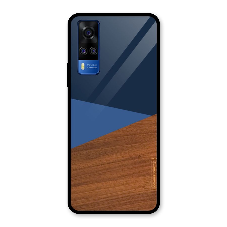Crossed Lines Pattern Glass Back Case for Vivo Y31
