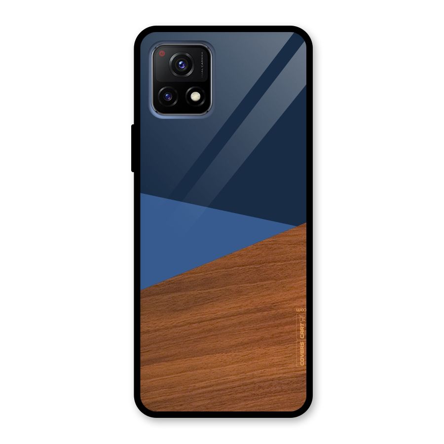Crossed Lines Pattern Glass Back Case for Vivo Y72 5G