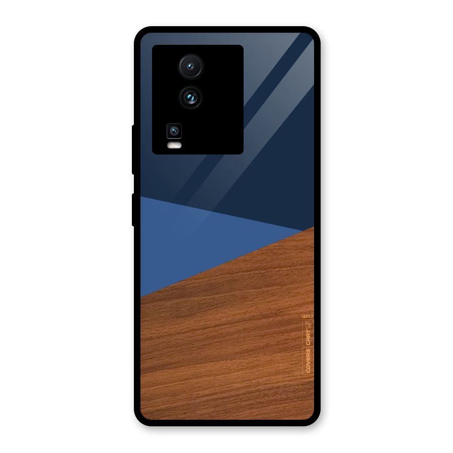 Crossed Lines Pattern Glass Back Case for Vivo iQOO Neo 7 Pro