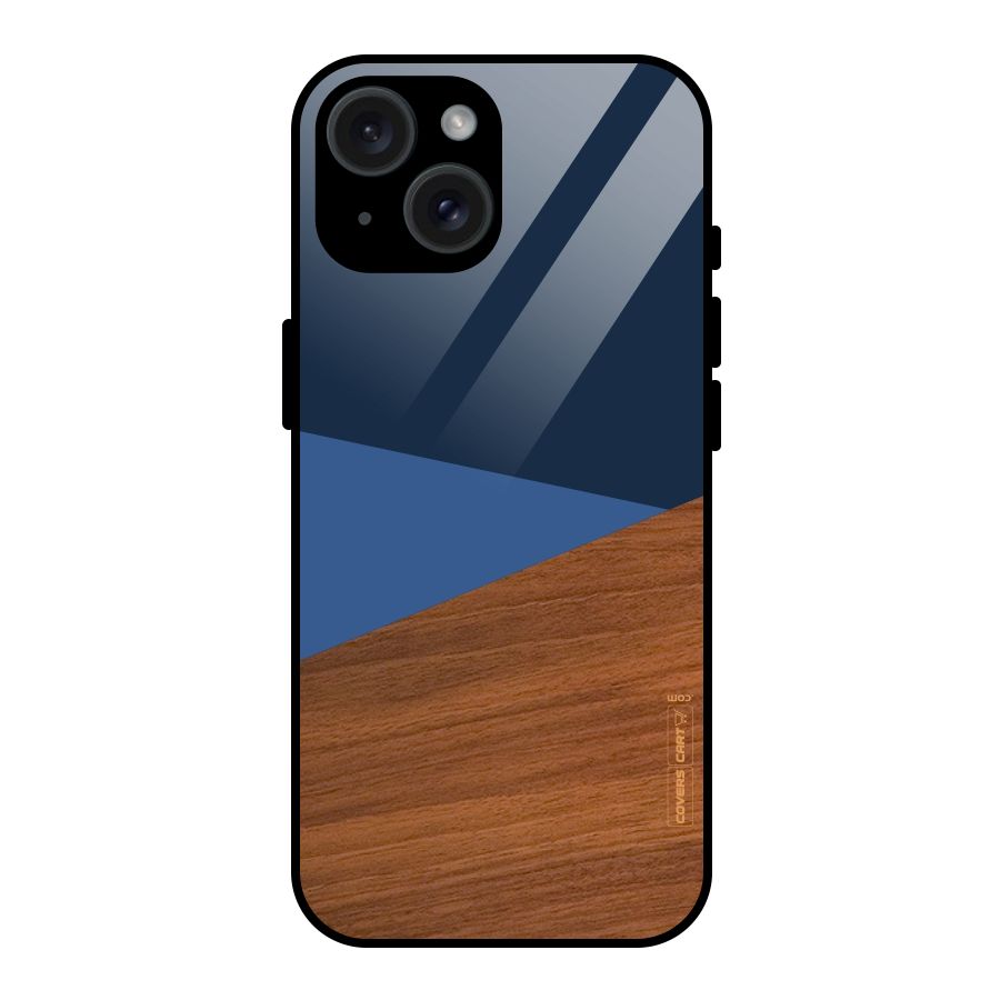Crossed Lines Pattern Glass Back Case for iPhone 15