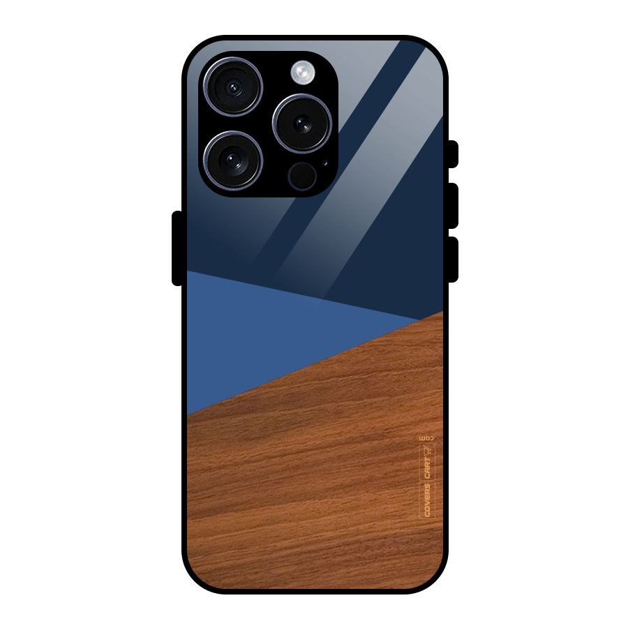 Crossed Lines Pattern Glass Back Case for iPhone 15 Pro