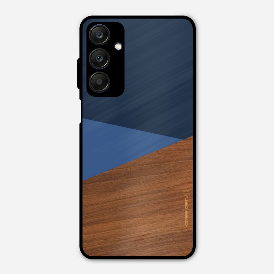 Crossed Lines Pattern Metal Back Case for Galaxy A25 5G