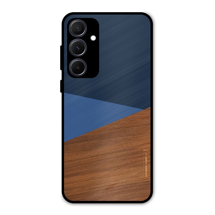 Crossed Lines Pattern Metal Back Case for Galaxy A35