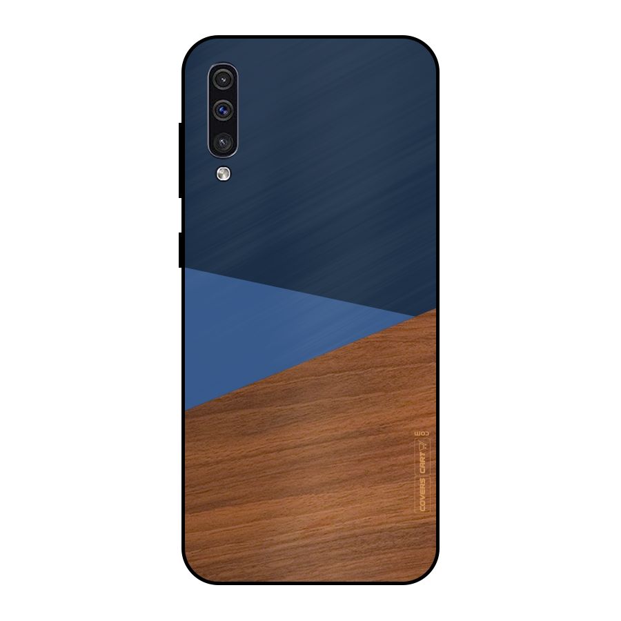 Crossed Lines Pattern Metal Back Case for Galaxy A50s