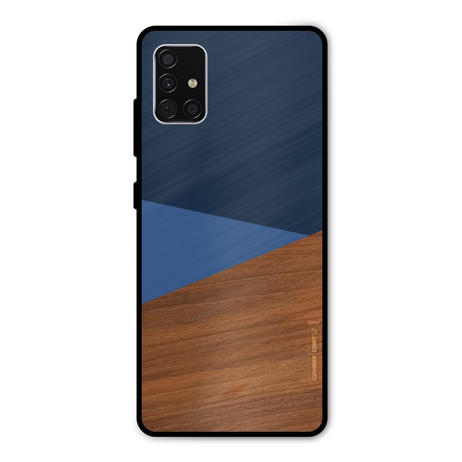 Crossed Lines Pattern Metal Back Case for Galaxy A51