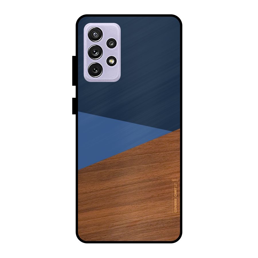 Crossed Lines Pattern Metal Back Case for Galaxy A72